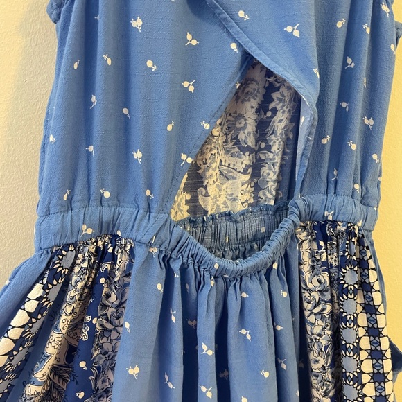 LOFT Midi Blue Floral Open Back Dress - Picture 5 of 10